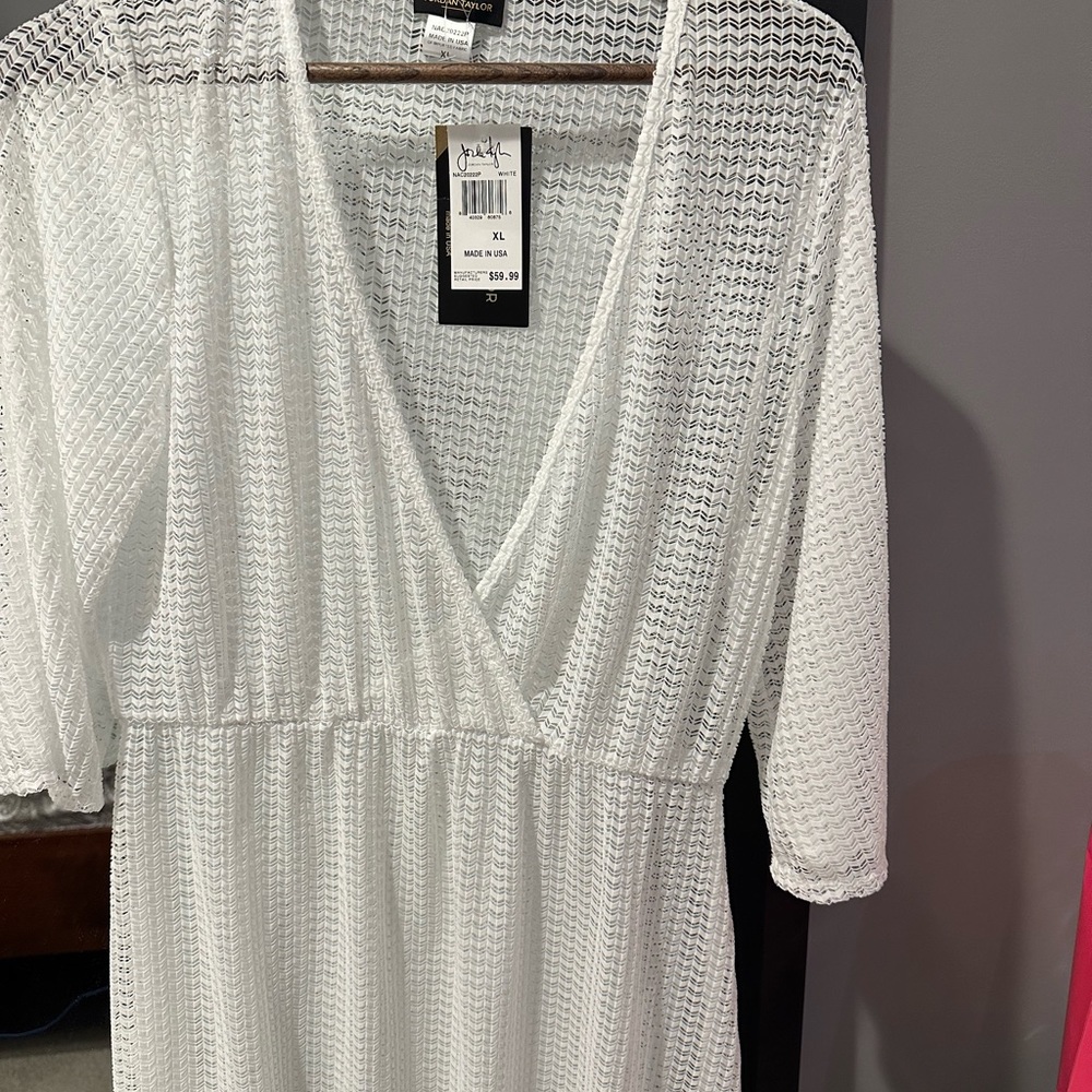 Jordan Taylor white bathing suit coverup dress. XL. New with tags
